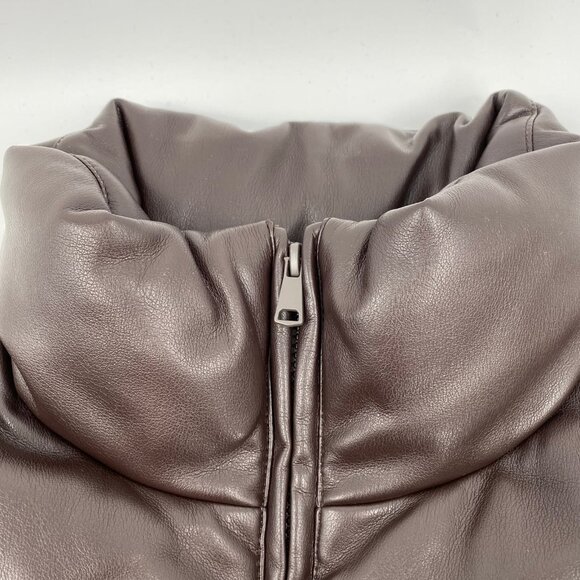 GAP Brown Pleather Puffer Vest | Classic Style for Any Occasion - Picture 6 of 7